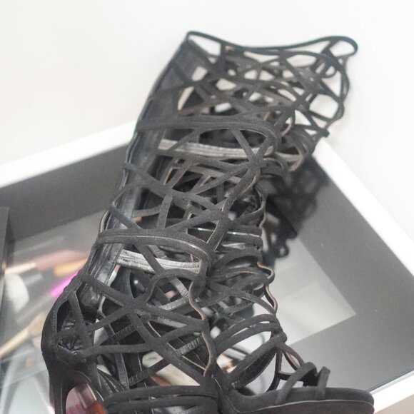 Dsquared2 Runway SS2015 Laser Cut Suede Gladiator Boots - Picture 2 of 8